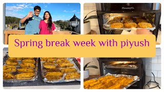 Spring break with Piyush | Schezwan baked potatoes | Chatpata High protein tikka #usa #atlanta #cook