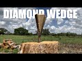 Log splitting with a diamond wedge