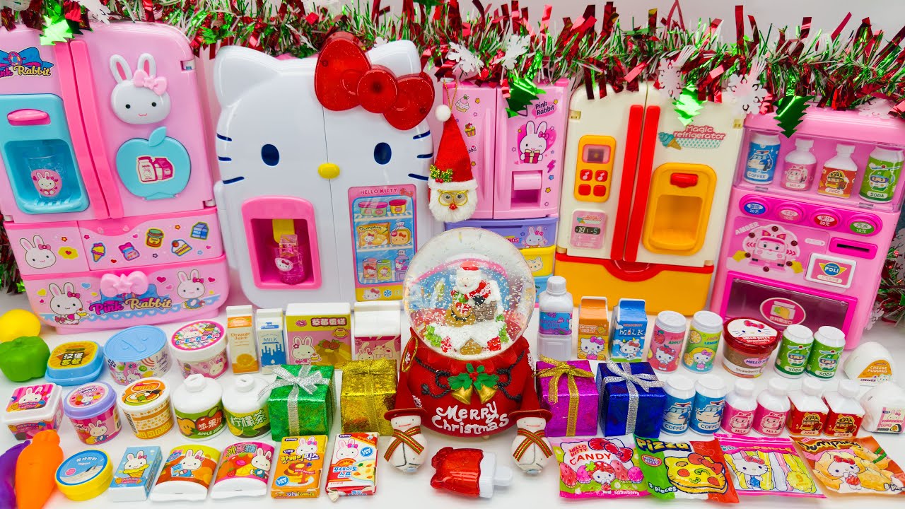 Hello Kitty Refrigerator Playset, Cooking Toys Collection 헬로키티 냉장고 놀이 세트 | Satisfying Unboxing