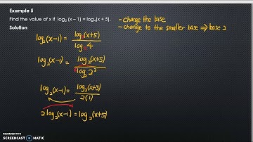 38th video: MAT133 - Law of Logarithm - Example 5