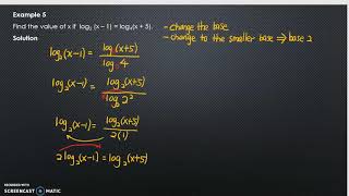 38th video: MAT133 - Law of Logarithm - Example 5