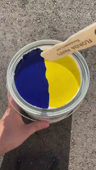 Super Chill Blue & Yellow Paint Mix? #shorts