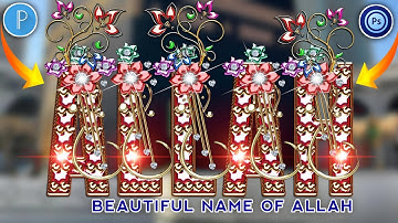 Name of Allah New style In Glass font | Shyning Glass font On android | Pstouch Glass font editing