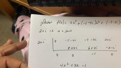 Synthetic division with imaginary number