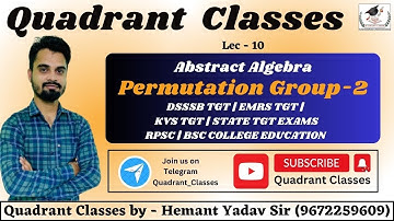 Permutation Group | Lec-10 |#bscmaths  #abstractalgebra #rpsc2ndgrademathsonlineclasses #ruexam2021