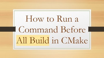 How to Run a Command Before All Build in CMake