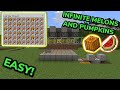 SIMPLE 1.21 AUTOMATIC MELON AND PUMPKIN FARM TUTORIAL in Minecraft Bedrock (MCPE/Xbox/PS/Switch/PC)