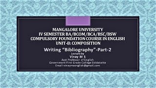Writing Bibliography Part 2