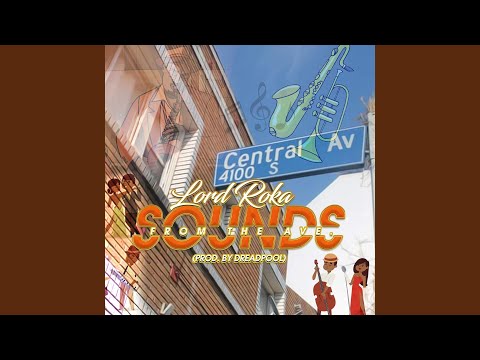 Official artwork for Lord Roka's Sounds from the Ave, with a Central Avenue street sign and jazz illustrations