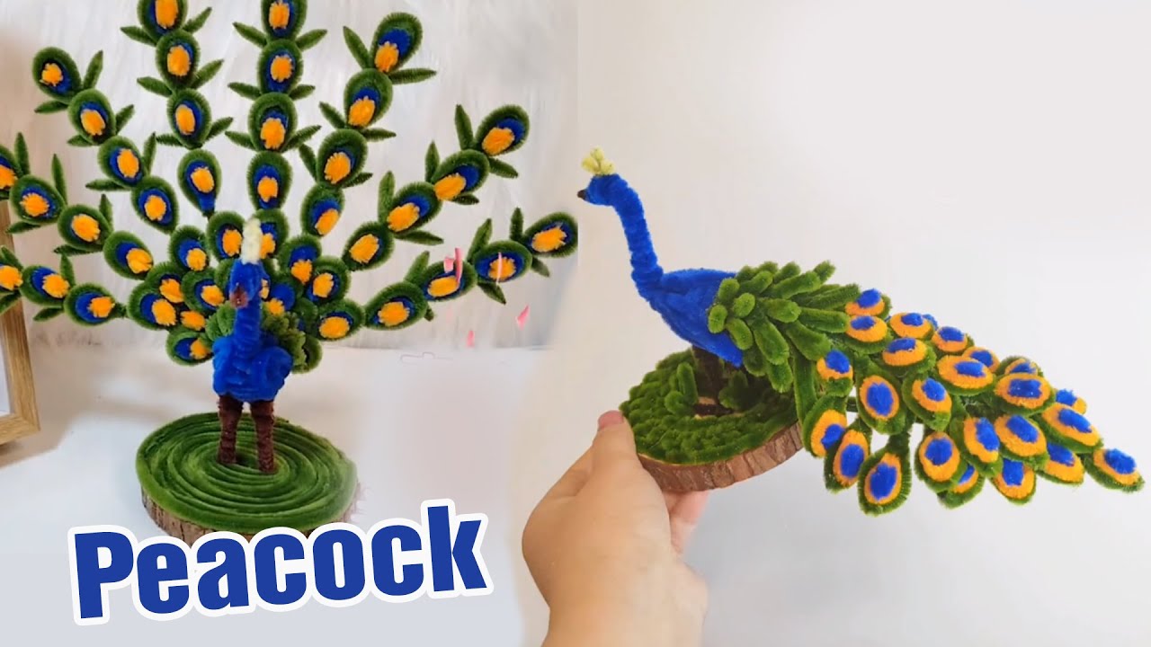 簡単可愛い孔雀【モフモフモール】クジャクの作り方　How to make a Peacock?