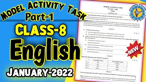 Class 8 Model activity task 2022 English// 2022 January @Educational Activities Bengali