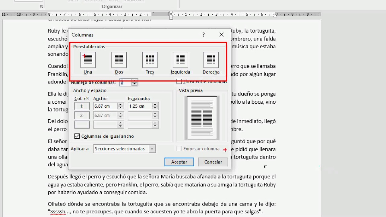 Insertar letra capital y columnas en word - YouTube