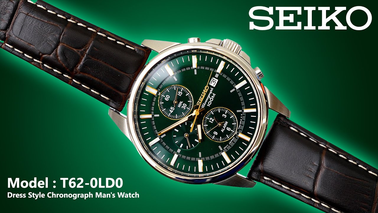 Seiko 7T62-0LD0 Chronograph Green Beauty - YouTube