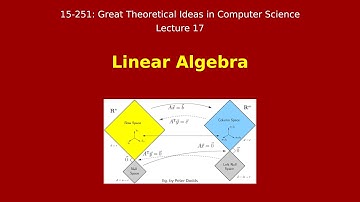 Great Ideas in Theoretical Computer Science: Linear Algebra (Spring 2016)