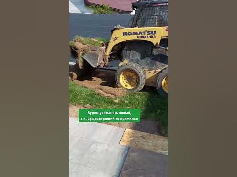 Снимаем старый рулонный газон 🌿 #озеленение#благоустройство# ...