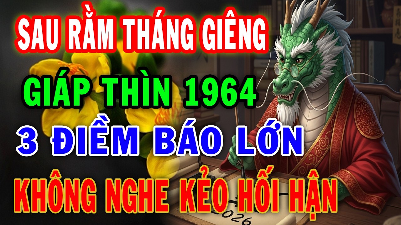 Chưa Từng Hé Lộ,Sau Rằm Tháng Giêng,Giáp Thìn 1964 có 3 điềm báo lớn, lỡ 1 bước hối hận cả đời
