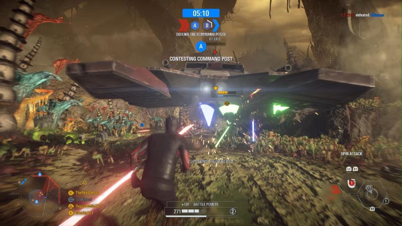 Darth Maul Helping With TX-130 Tank | STAR WARS Battlefront II