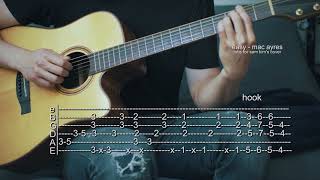 Vignette de la vidéo "How to Play Easy - Mac Ayres - Guitar Tabs (Sam Kim Version)"