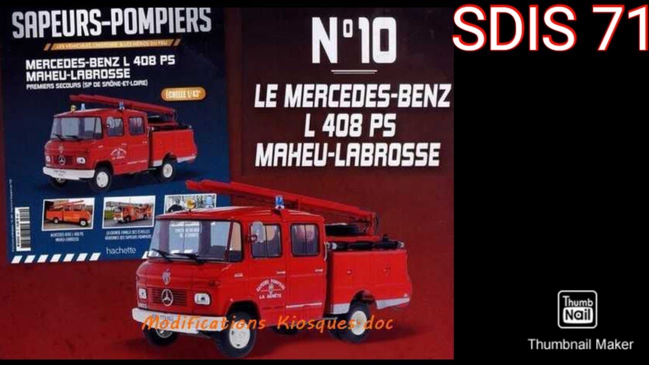 Camion De Pompiers Mercedes 407 D Solido Série Hachette 1:50 - Occasion Comme Neuf