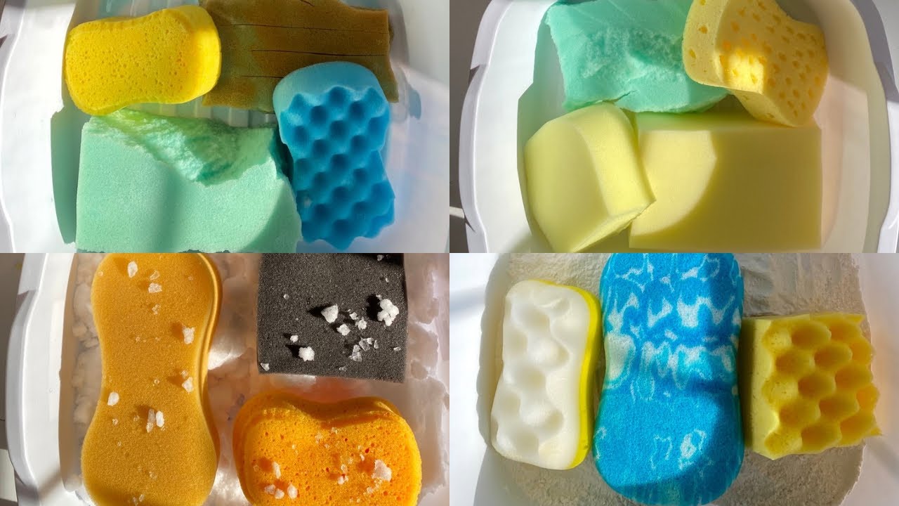ASMR jelly bulk sponge ripping edited compilation - bath / car / foam sponges