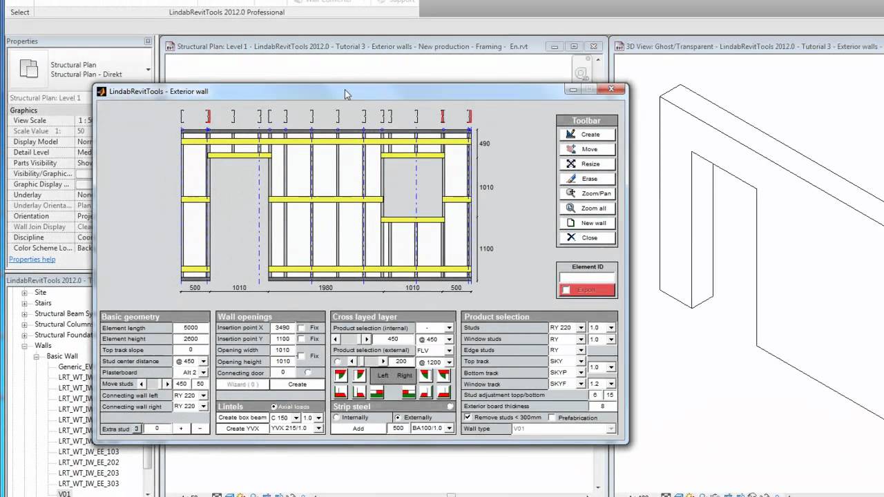 LindabRevitTools - Tutorial 3 - Exterior wall framing ...