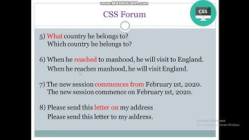 Sentence correction CSS 2020