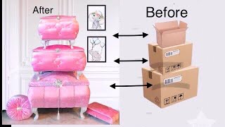Unbelievable CARDBOARD BOX Transformation to Cute Storage Chests.