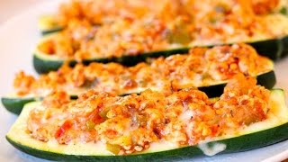 Turkey Stuffed Zucchini Boats - Clean & Delicious