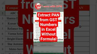 Extract PAN from GST Numbers in Excel Without Formula! 99% Excel Users Use MID...