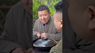 Three people with different ideas play a blind box eating challenge in the countryside#food #shorts