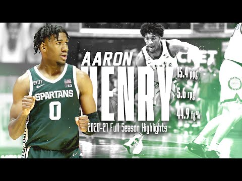 Aaron Henry MSU 2020-21 Full Season Highlights | 15.4 PPG 5.6 RPG 44.9 FG%, BIG 10 All-Defense!