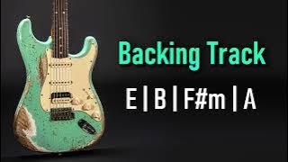 Rock Pop BACKING TRACK E Major | E B F#m A | 80 BPM | Guitar Backing Track