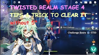 Genshin Impact Tips How to Clear Twisted Realm Stage 4 [ Domain of Heresy / No ganyu ]