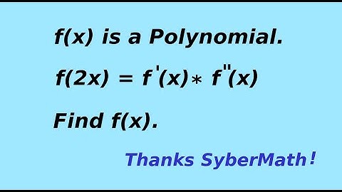Interesting polynomial puzzle from SyberMath!