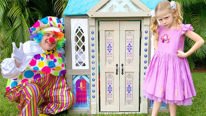 Stacy and the new playhouse with funny clown