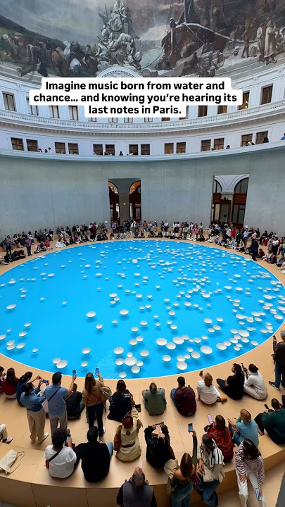Installation by French artist Céleste Boursier-Mougenot inside the dome of the Bourse de Commerce.
