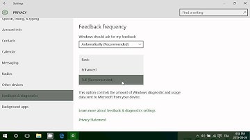 Windows 10 privacy tip How to change Diagnostics feedback to Microsoft