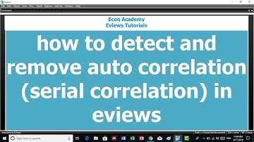 How to detect and remove auto correlation (serial correlation)