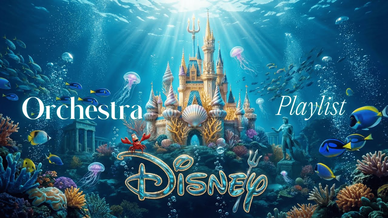 Disney Relaxing Orchestra 🌊 Music for Stress Relief & Sleep | The Little Mermaid Underwater Ambience