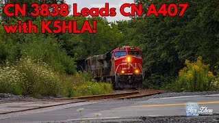 Nice K5HLA! CN 3838 Leads a CN A407 at Windsor Junction, NS.