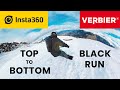 TOP to BOTTOM Black Ski Run in VERBIER. Insta360 One X Snowboarding Test in 4 Vallées, Swiss Alps.