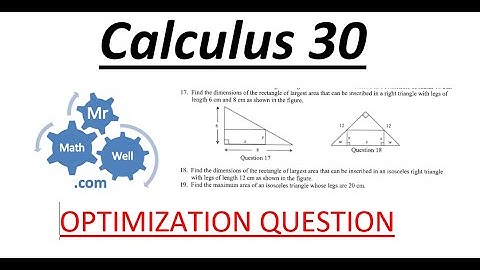 Calculus 30 Optimization question #17 (Opt asn