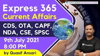 Express 365 Current Affairs | Target CDS, OTA, CAPF, NDA, CSE, SPSC | Quasif Ansari Sir