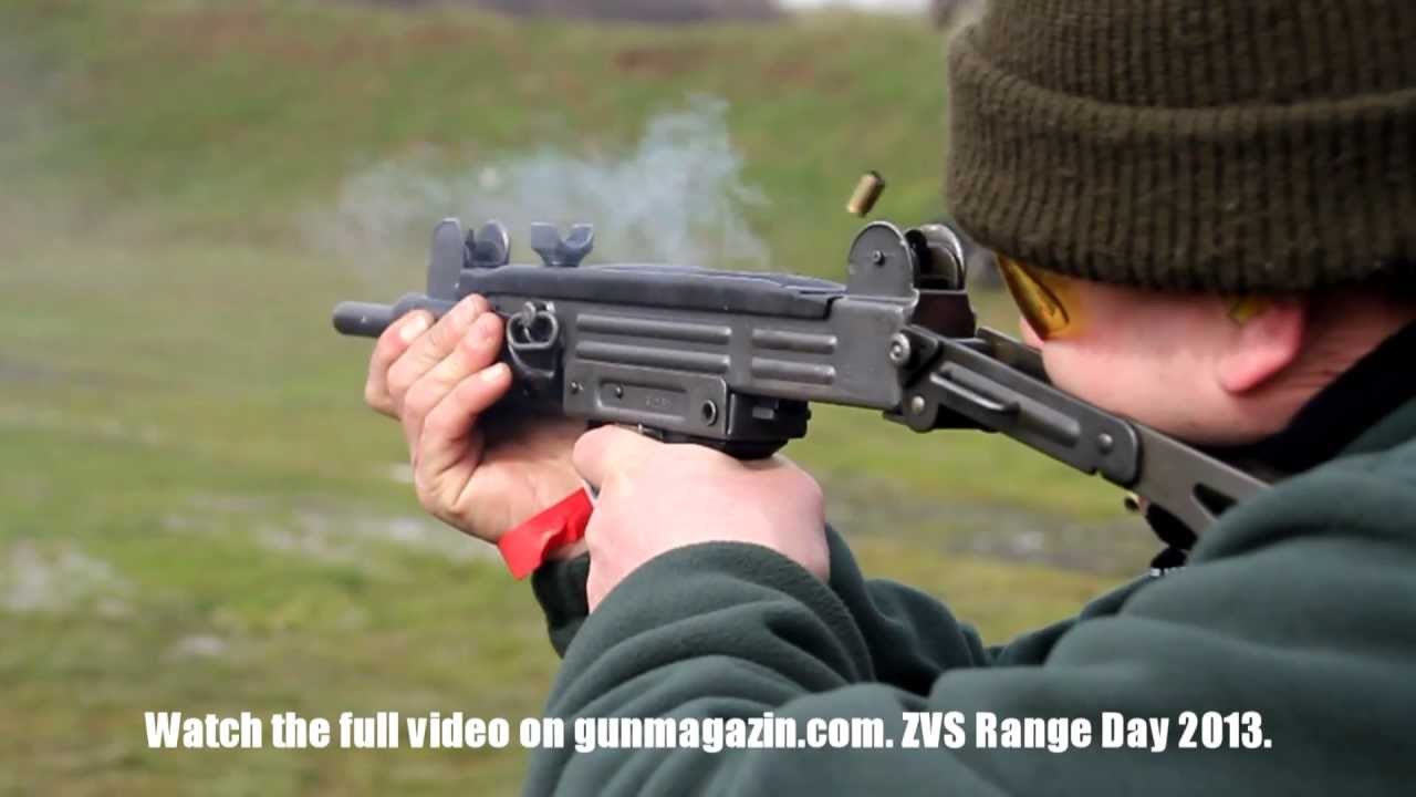 Shooting UZI full auto - slow motion - YouTube