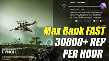 Destiny 2: Fastest Throne World Reputation Farm 30k+ Rep Per Hour  (Fynch)