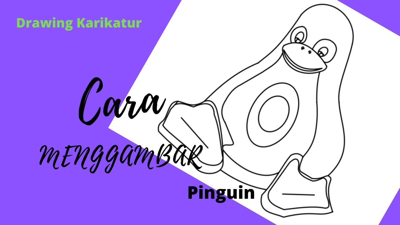 Belajar Menggambar  Cara Menggambar  Hewan  Pinguin 