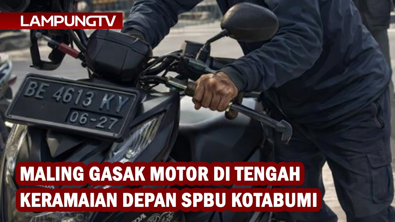 Maling Gasak Motor di Keramaian Depan SPBU Kotabumi