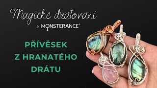 Přívěsek z hranatého drátu: Magické drátování /oplet kabošonu/ drátkovaný šperk /wire-wrapping