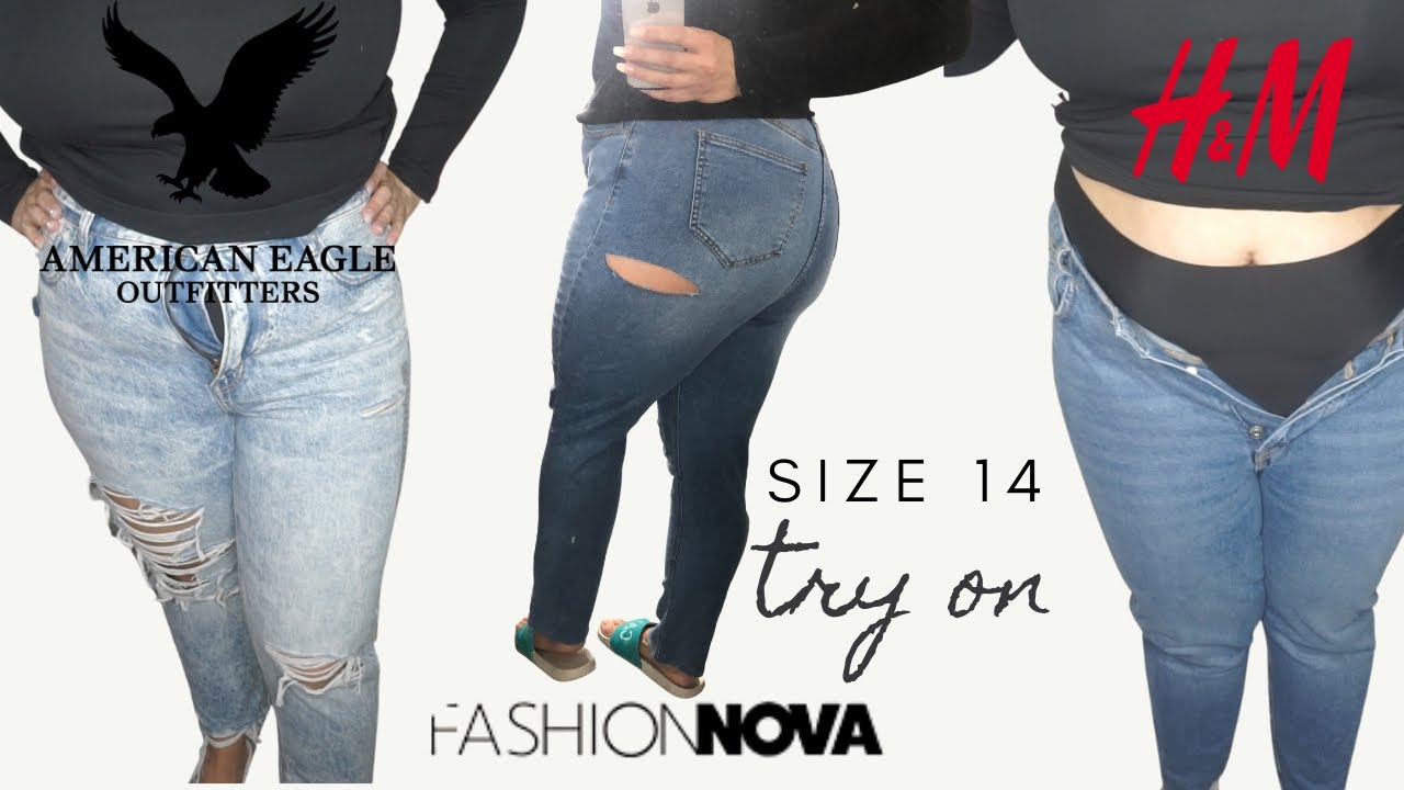 Trying On Size 14 Mom Jeans From H&M, American Eagle, & Fashion Nova
