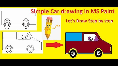 How to draw a simple car in MS Paint !! Draw a car in MS Paint